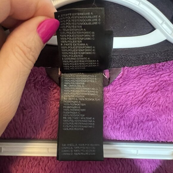 The North Face Jacket Women Purple Osito Full Zipper Pockets Size Small Fleece - Picture 11 of 13